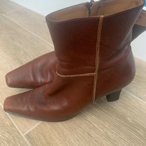 Salvatore Ferragamo Brown Leather Ankle Boots